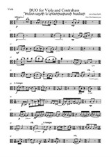 Duo for Viola and Contrabass – Viola Part